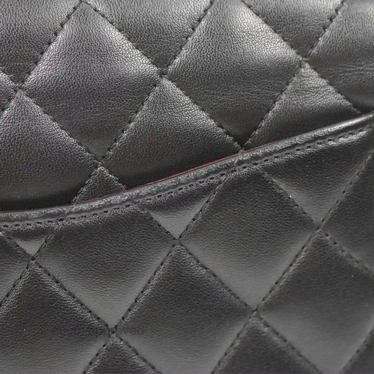 Chanel Classic M/L Medium Flap Quilted Black Lambskin Silver Hardware