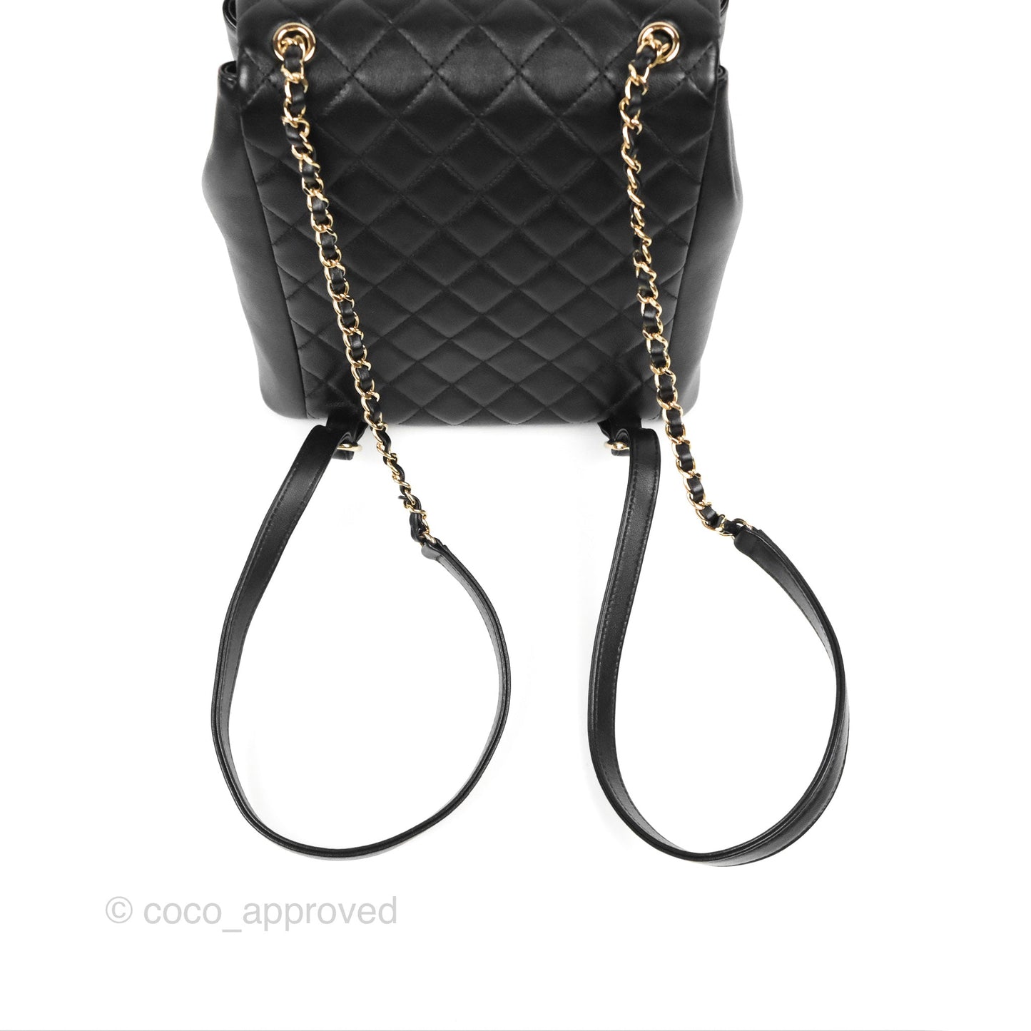 Chanel Duma Backpack Large Black Calfskin Gold Hardware 23P
