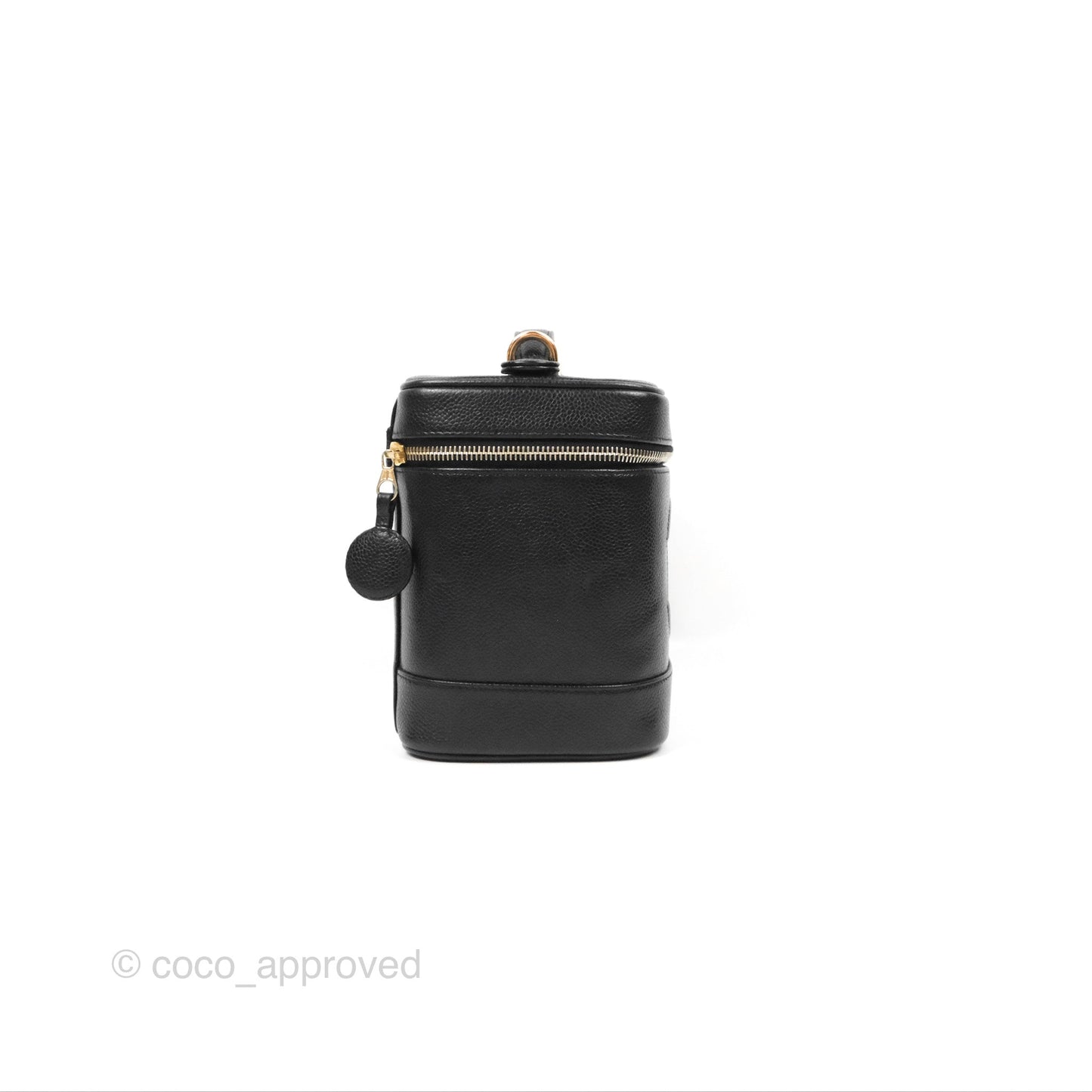 Chanel Vintage Vanity Case Black Caviar Gold Hardware
