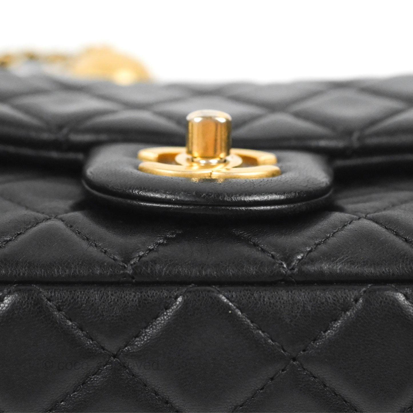 Chanel Mini Rectangular Pearl Crush Black Lambskin Aged Gold Hardware
