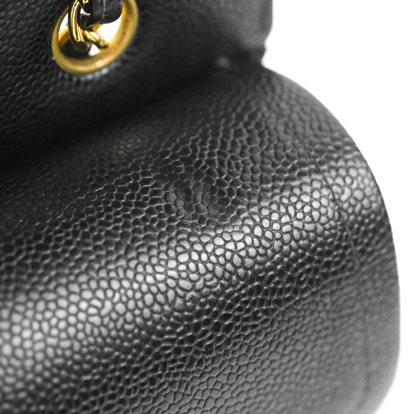 Chanel Vintage Quilted M/L Medium Double Flap Black Caviar 24K Gold Hardware