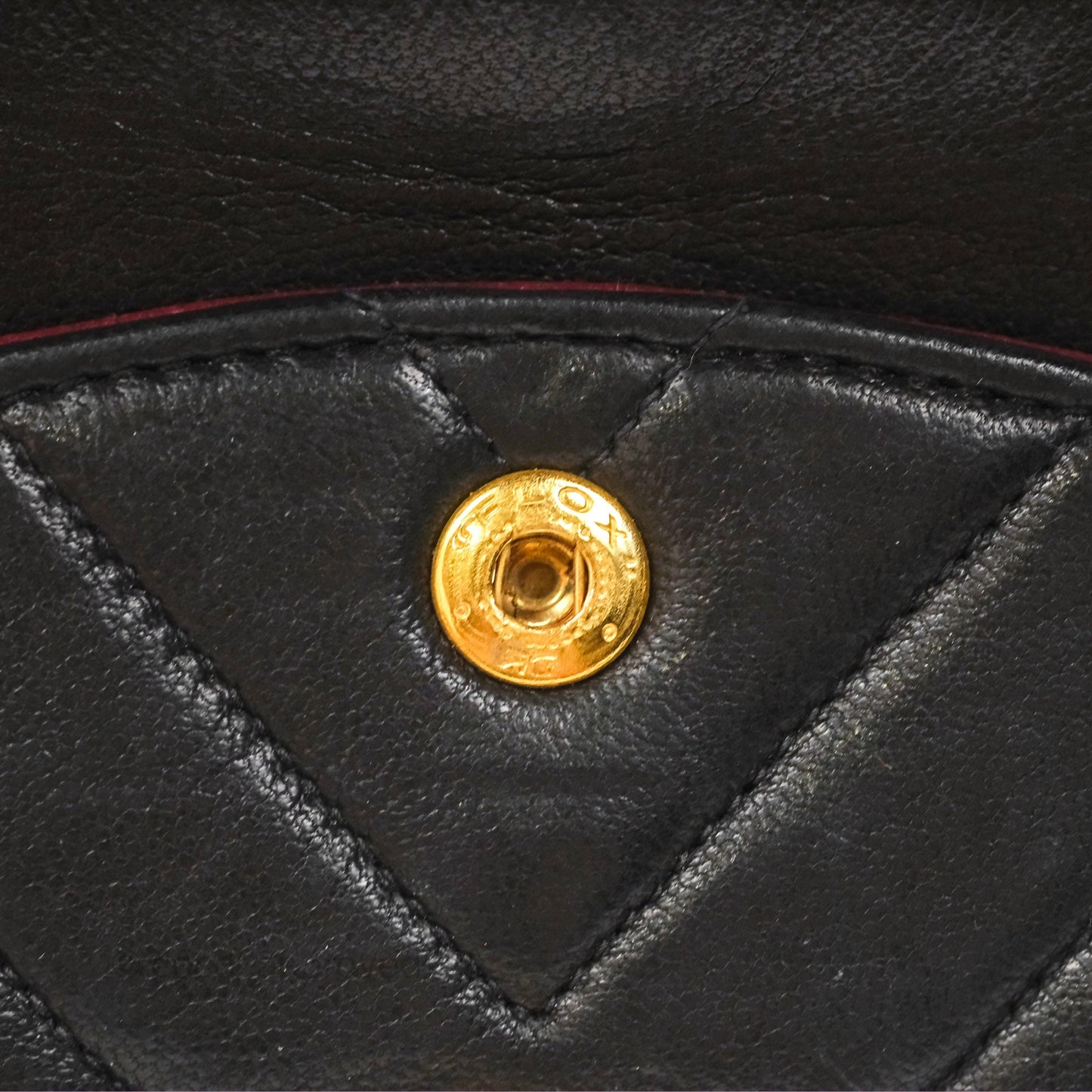 Chanel Vintage Medium Classic Flap Chevron Black Lambskin 24K Gold Hardware