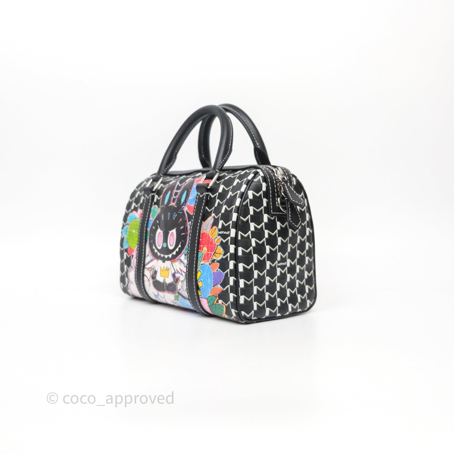 Moynat X Kasing Lung 48H Mini M Labubu Bag Black Canvas Sliver Hardware