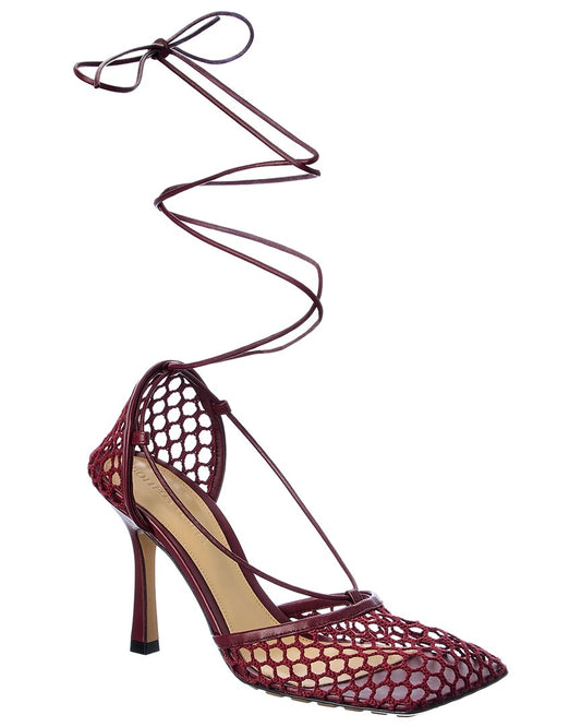 Luxury Bottega Veneta Stretch Leather Ankle Wrap Sandal