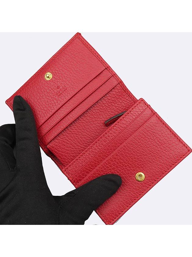 Luxury Gucci Trending 2025 Luxury Gucci Trending 2025 456126 Red Leather GG Marmont Card Half Wallet