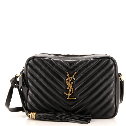 Luxury Saint Laurent Lou Camera Bag Matelasse Chevron Leather Small