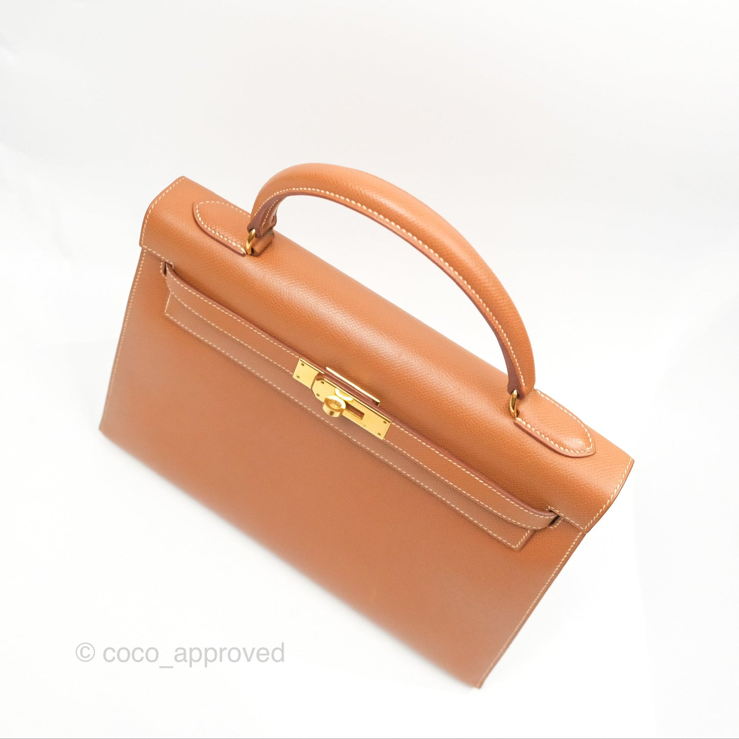 Hermès Kelly 32 Sellier Gold Epsom Gold Hardware