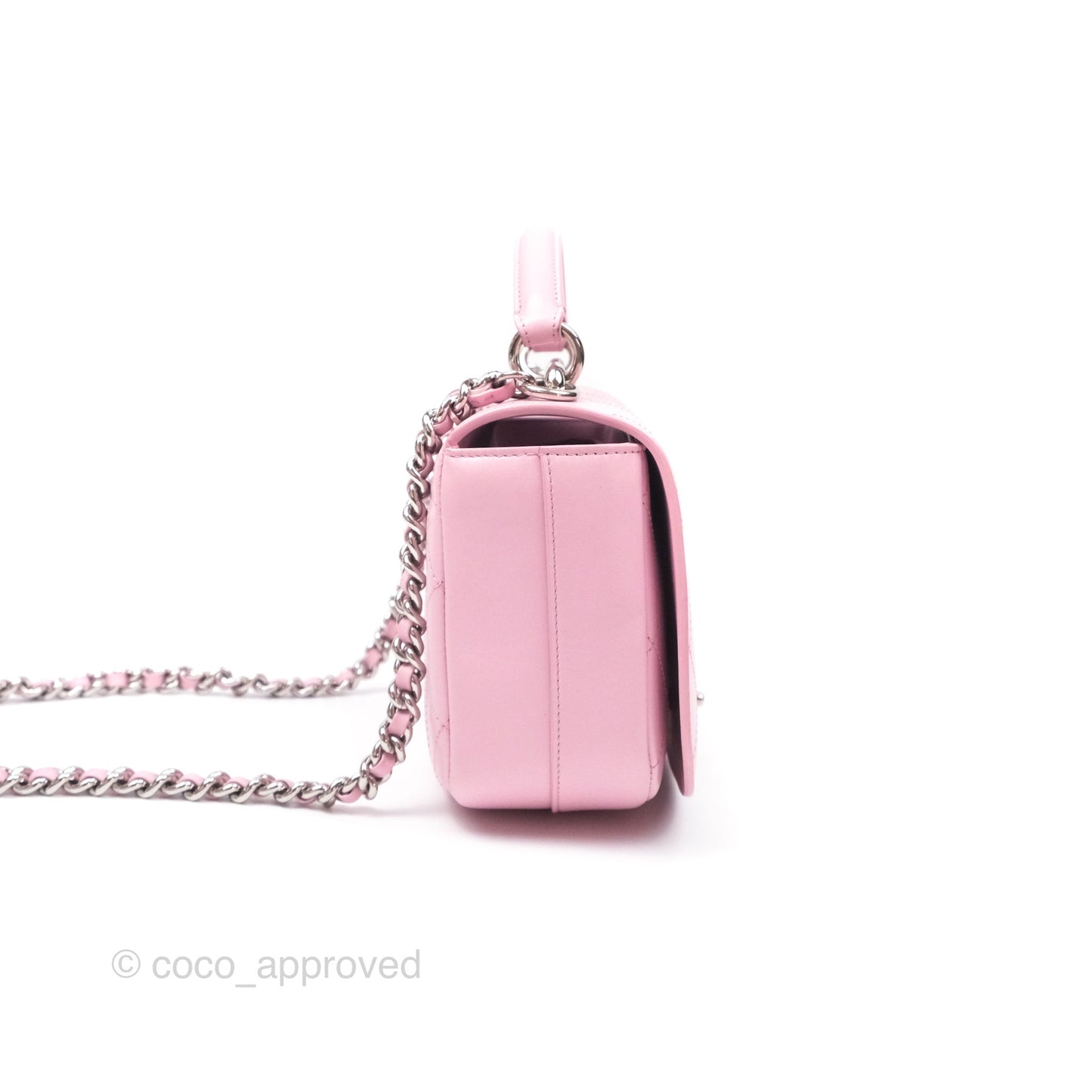 Chanel Stitched Ring My Bag Flap Crossbody Pink Calfskin Silver Hardware