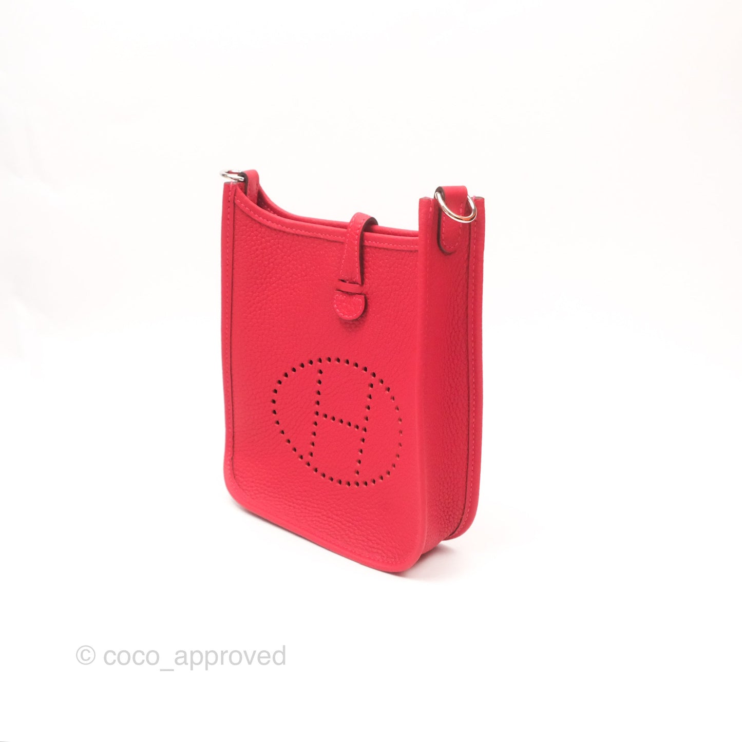 Hermès Mini Evelyne 16 Rouge Clemence Palladium Hardware