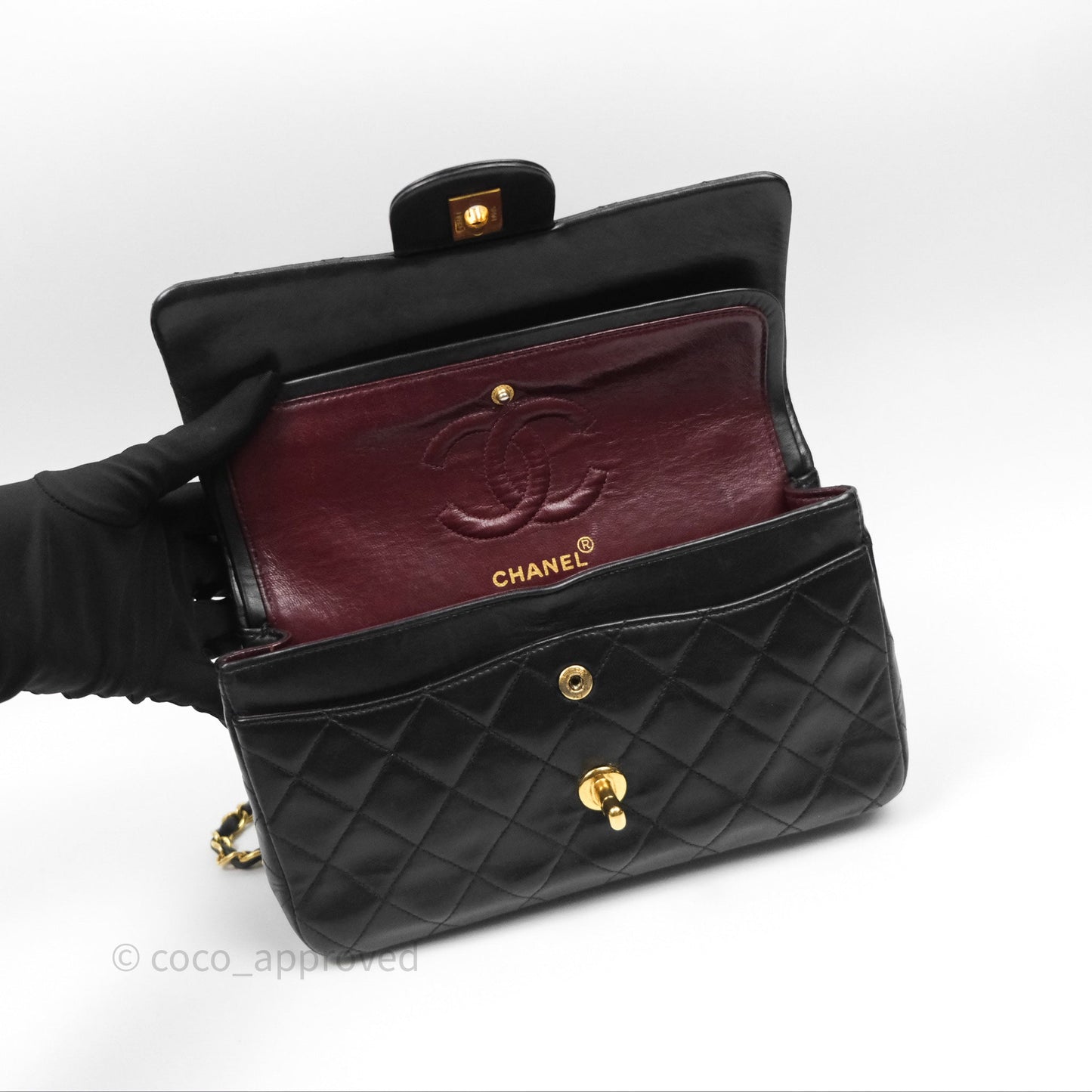 Chanel Classic Vintage Small Flap Black Lambskin 24K Gold Hardware