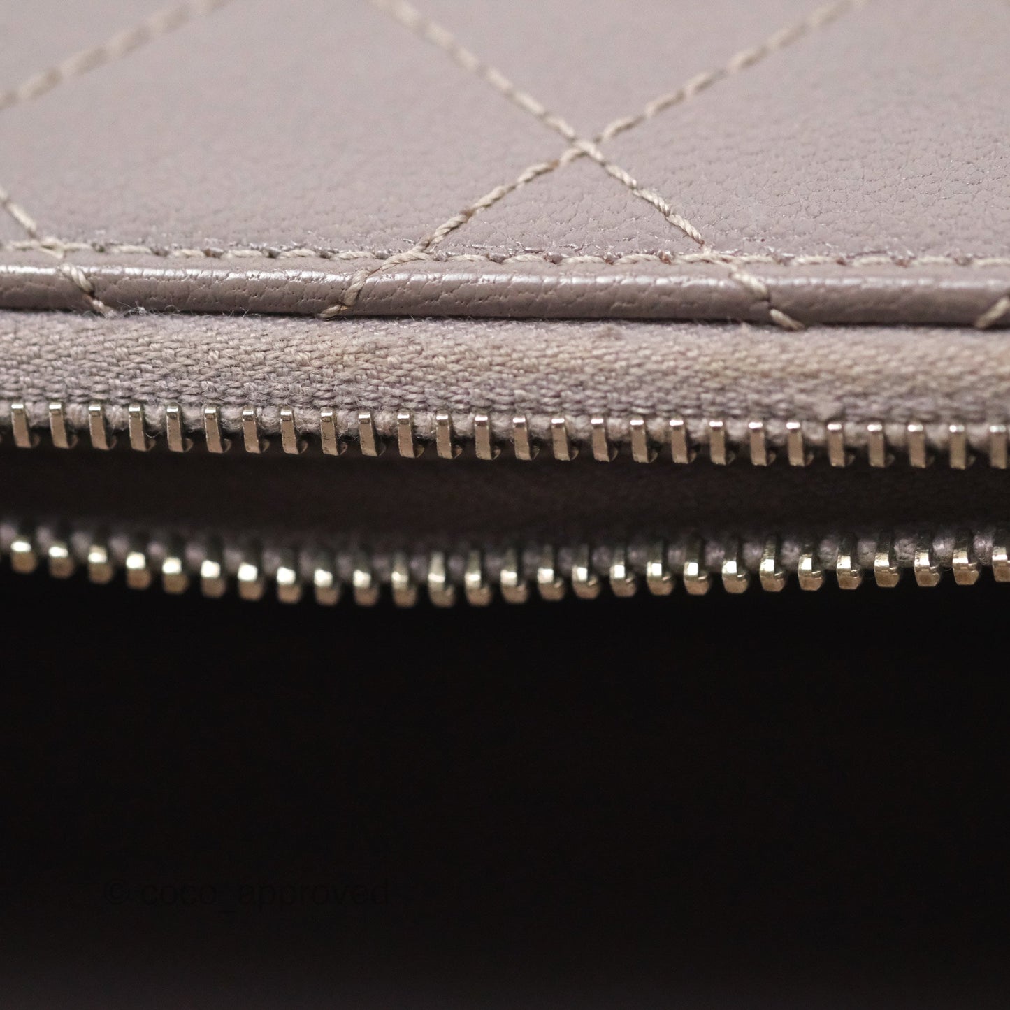 Chanel Coco Curve Flap Burnished Lilac Grey Calfskin Goatskin Antique Gold Hardware