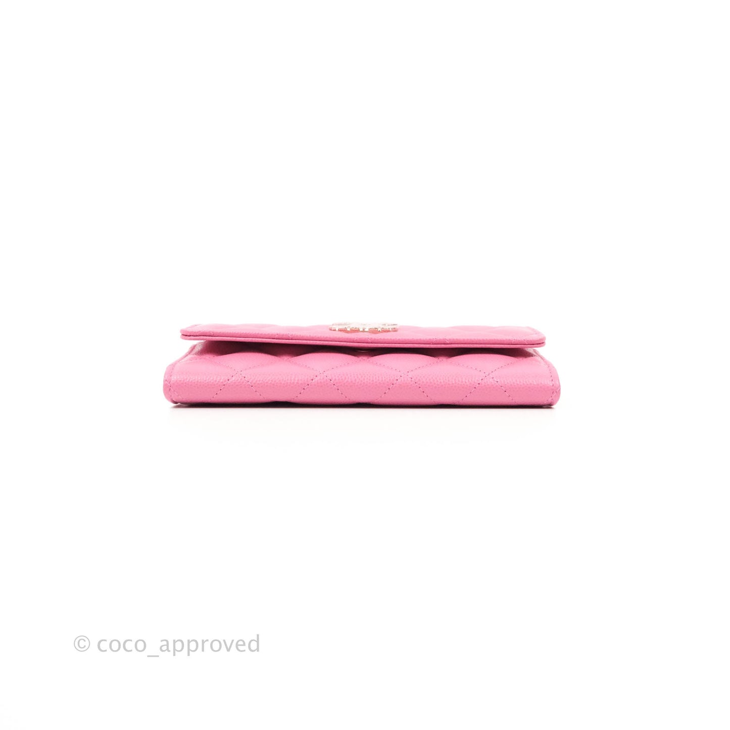 Chanel Quilted Flap Wallet Pink Caviar