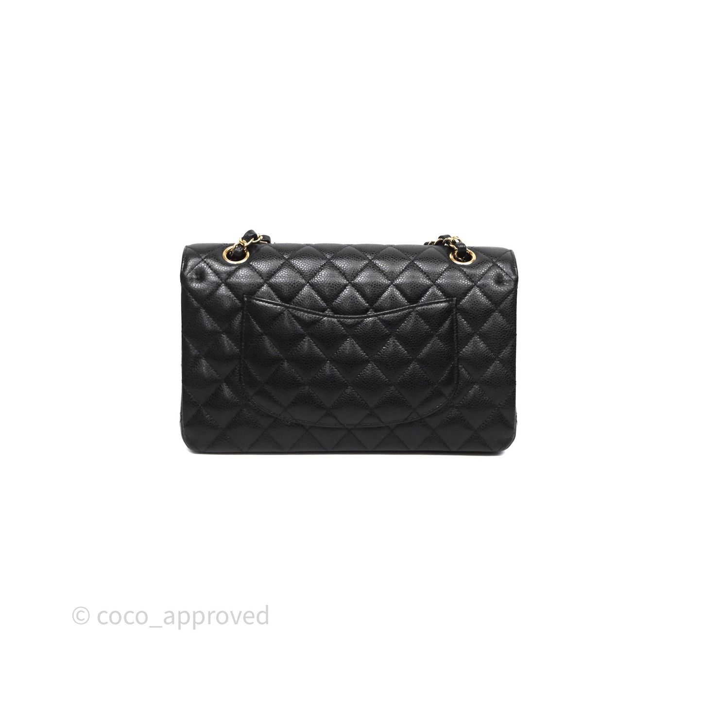 Chanel Classic M/L Medium Flap Quilted Black Caviar Gold Hardware