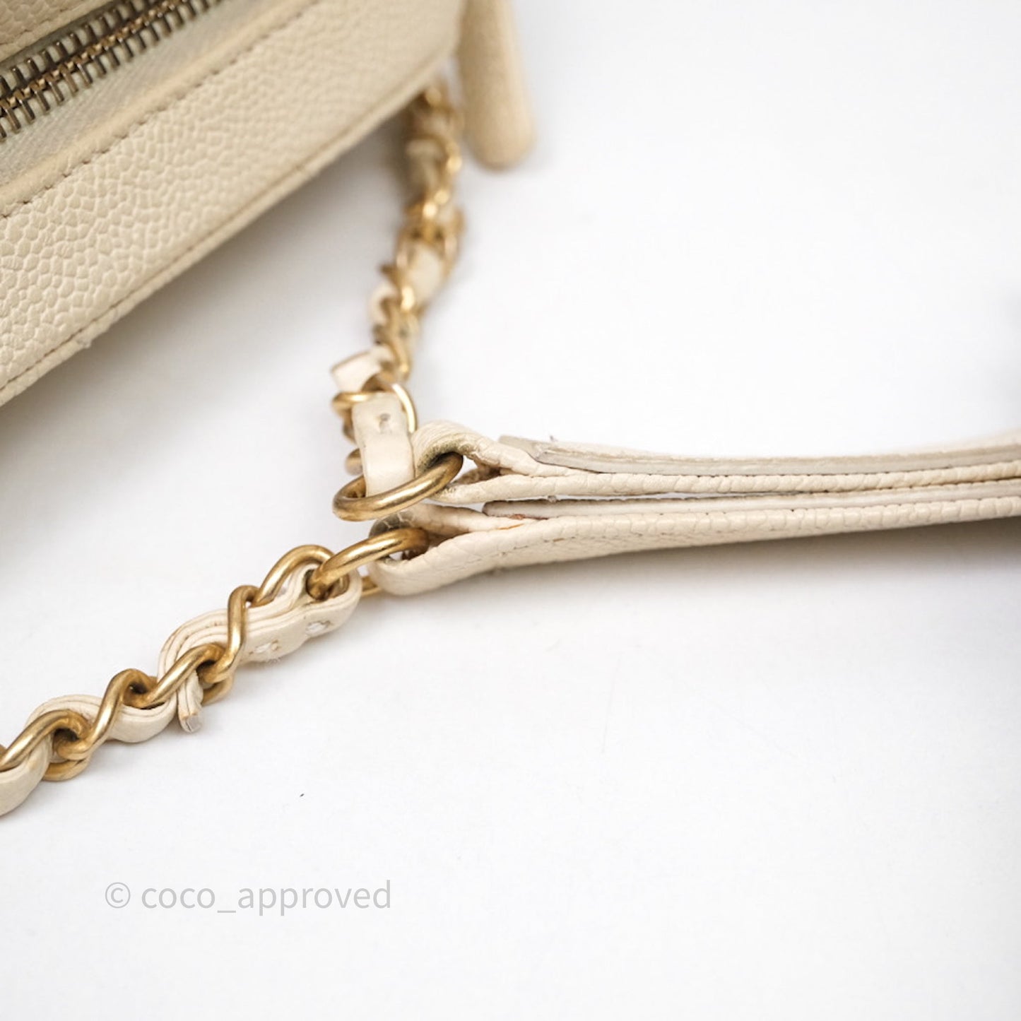 Chanel Quilted Caviar Waist Bag Ivory Aged Gold Hardware