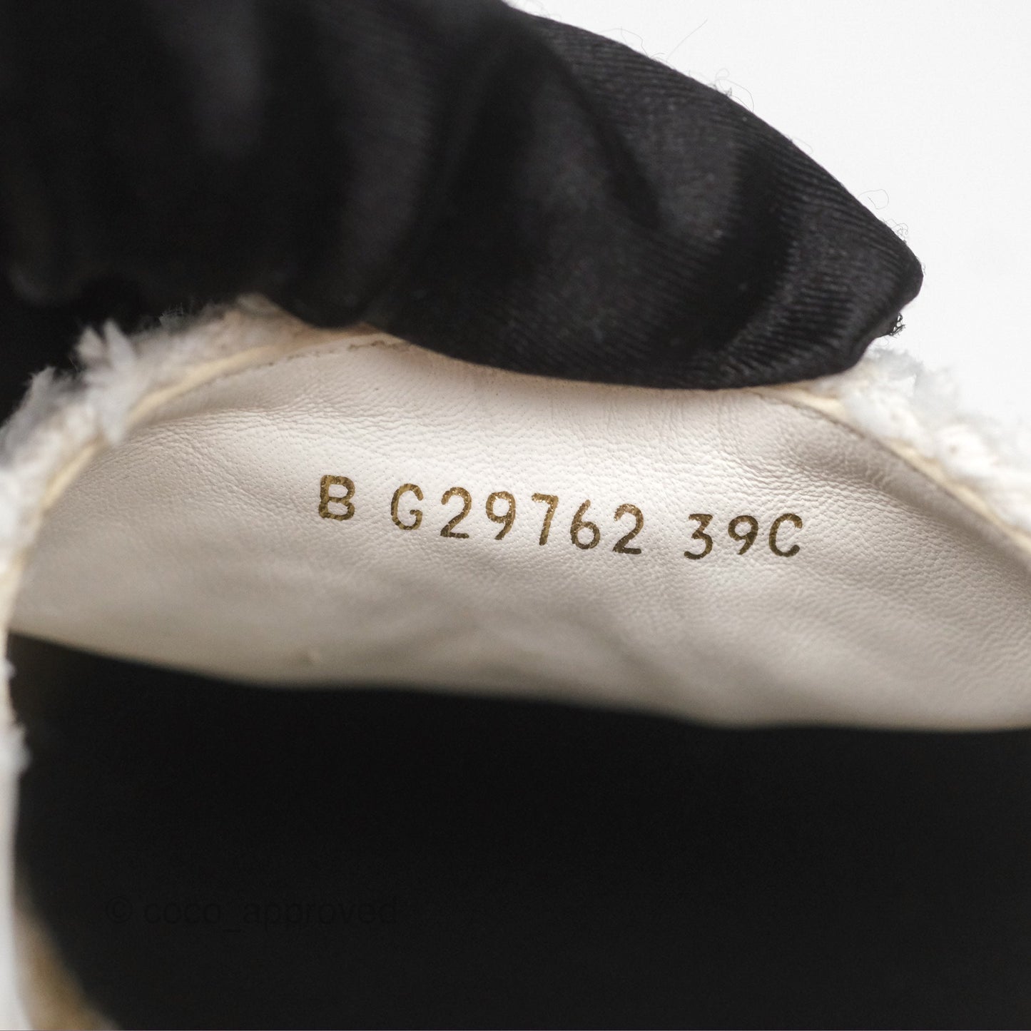 Chanel Espadrille Black White Tweed Size 39