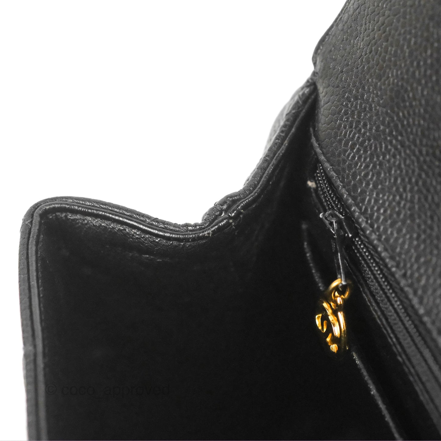 Chanel Vintage Kelly Quilted Flap Bag Black Caviar 24K Gold Hardware