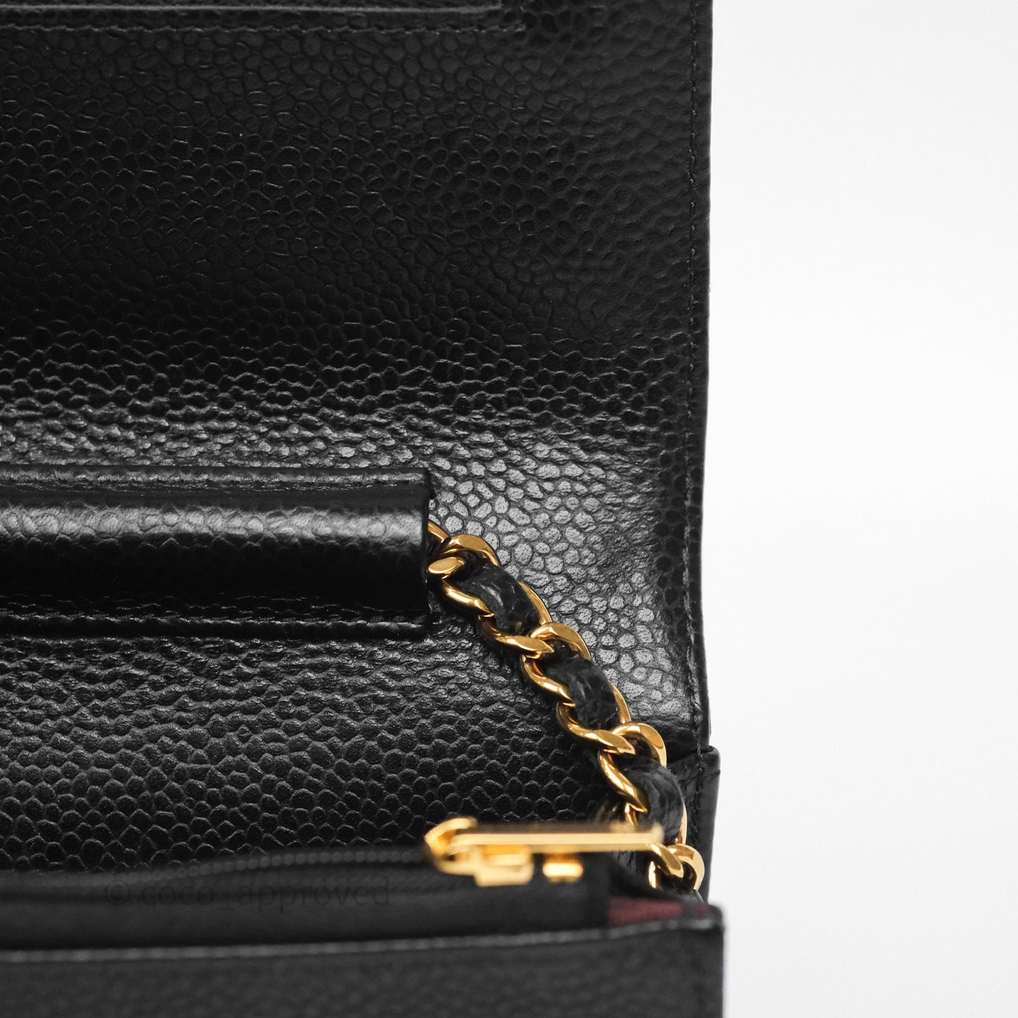 Chanel Classic Wallet On Chain WOC Quilted Black Caviar Gold Hardware