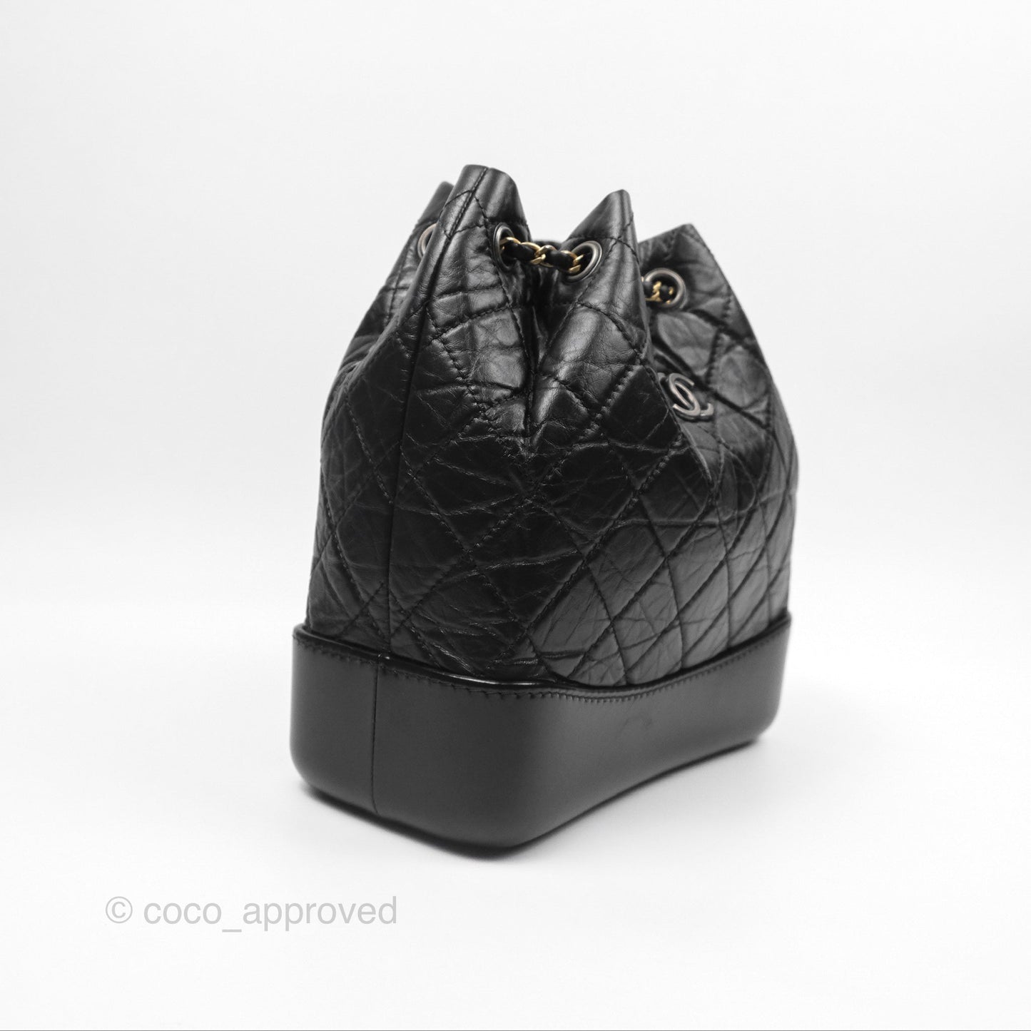 Chanel Small Gabrielle Backpack Black Aged Calfskin
