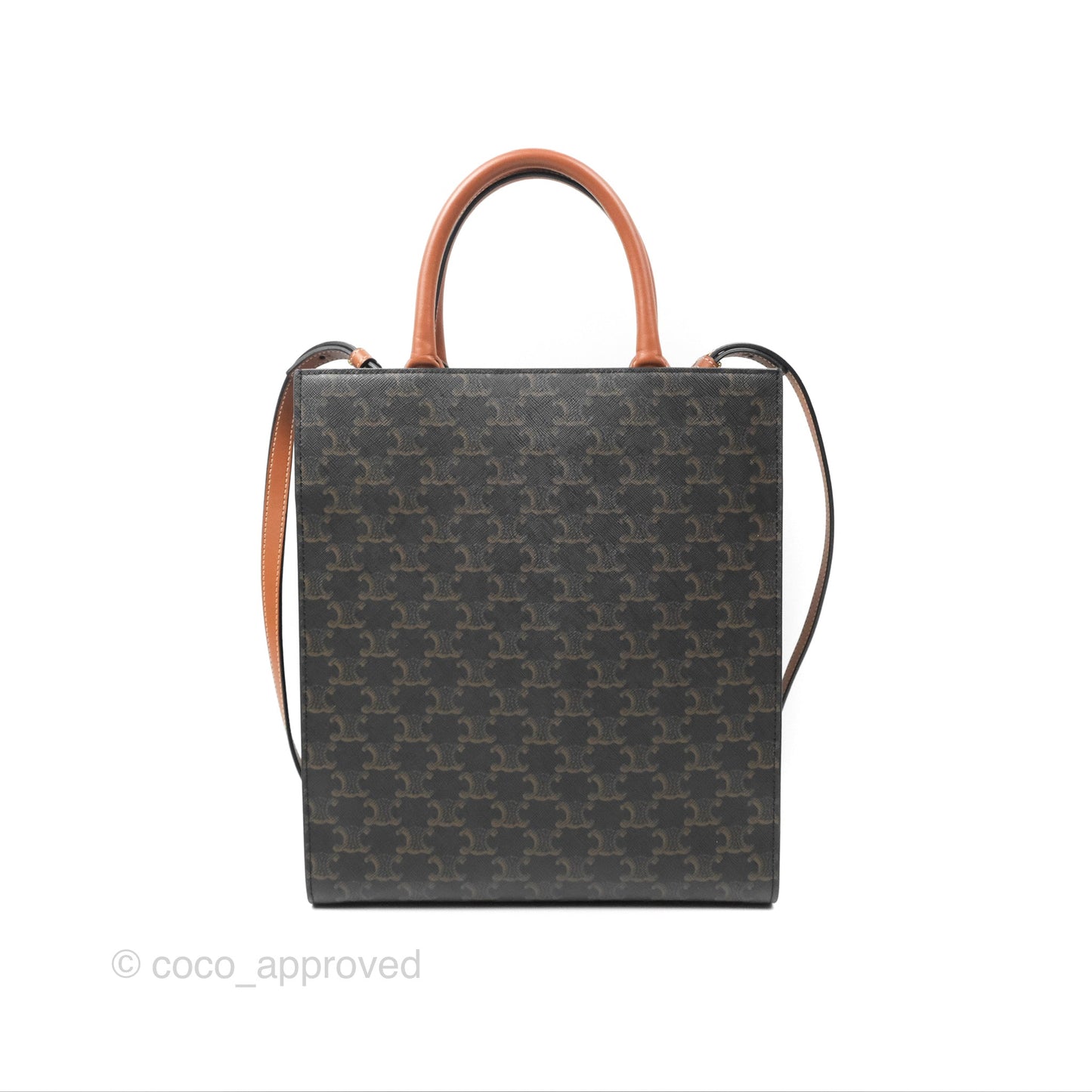 Celine Small Vertical Cabas Tote Triomphe Canvas Tan