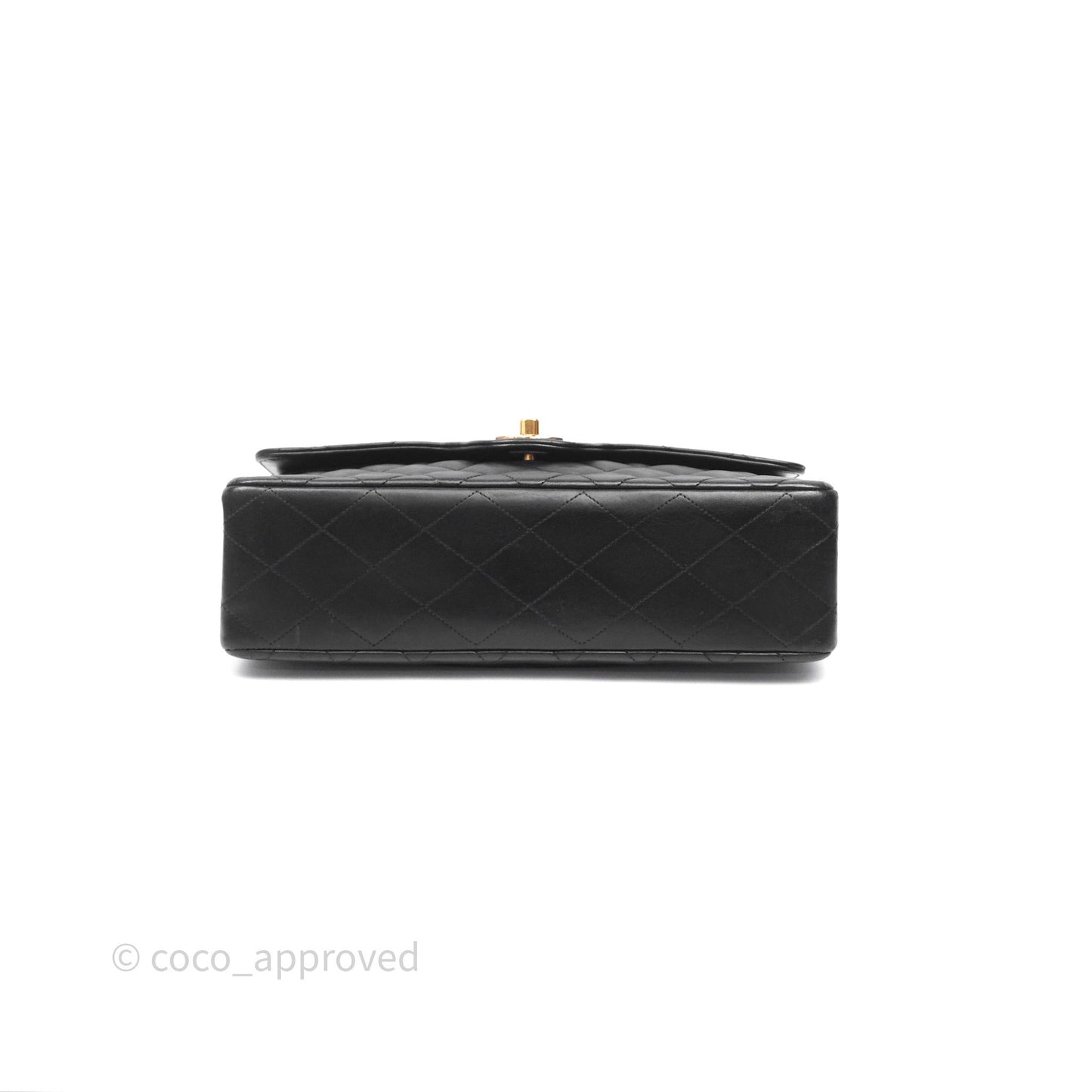 Chanel Classic Vintage Double Flap M/L Black Lambskin Gold Hardware