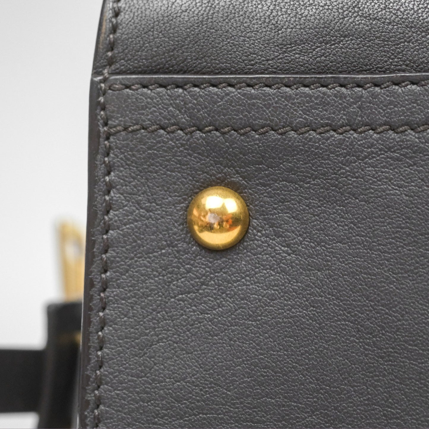 Saint Laurent Chyc Bag Dark Grey Calfskin Gold Hardware