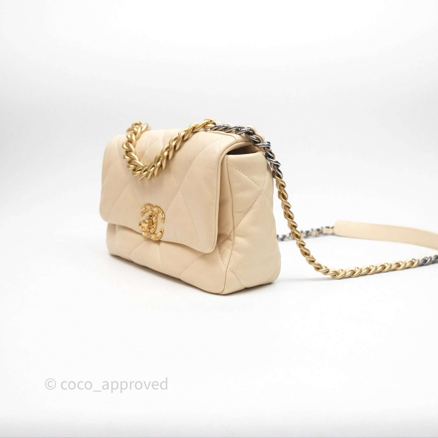 Chanel 19 Small Beige Mixed Hardware