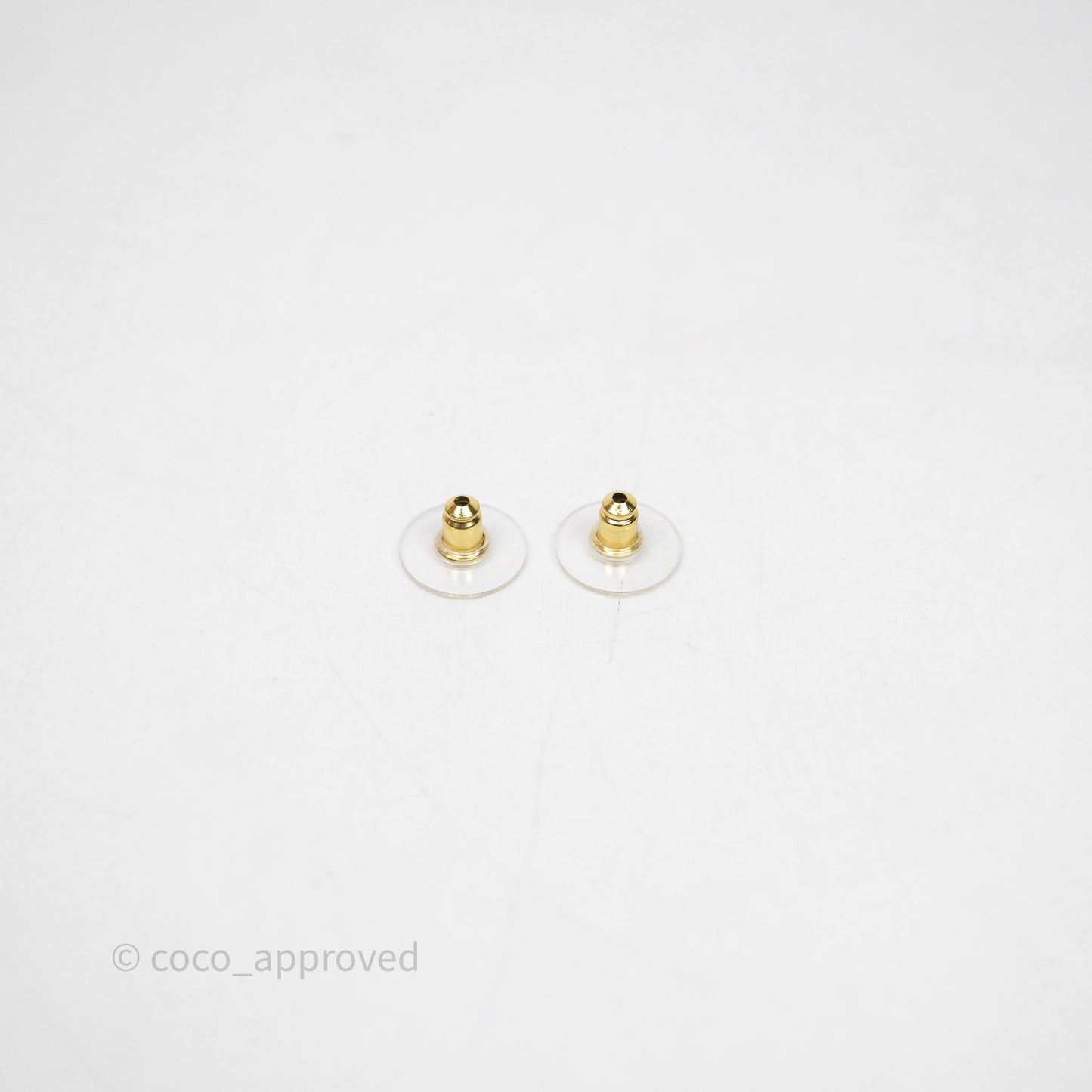 Chanel CC Heart Hoop Earrings Gold Tone 22P