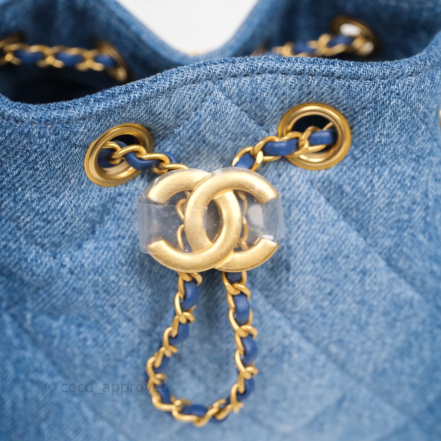 Chanel 25 Mini Washed Denim Aged Gold Hardware