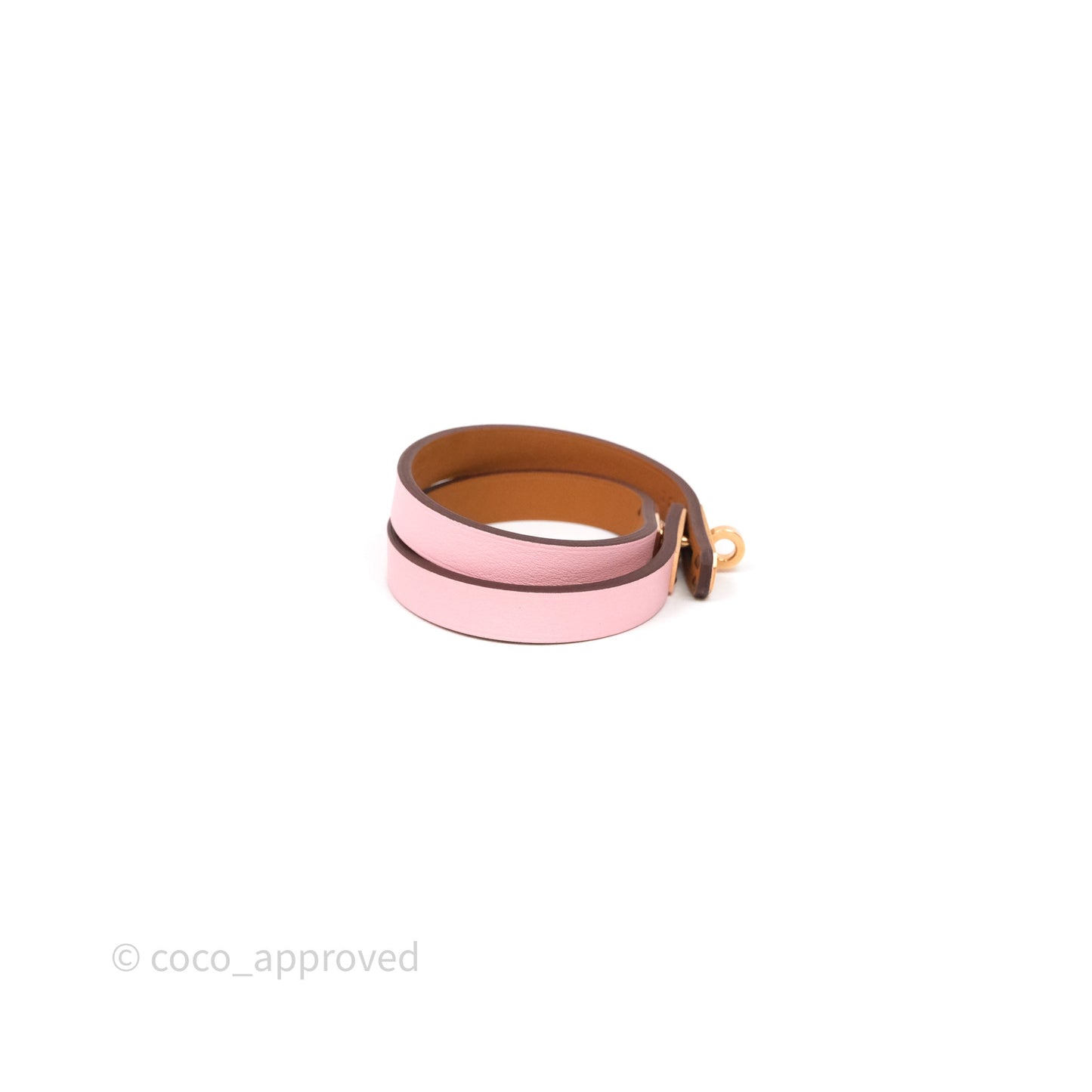 Hermès Kelly Double Tour Bracelet Rose Swift Rose Gold Hardware