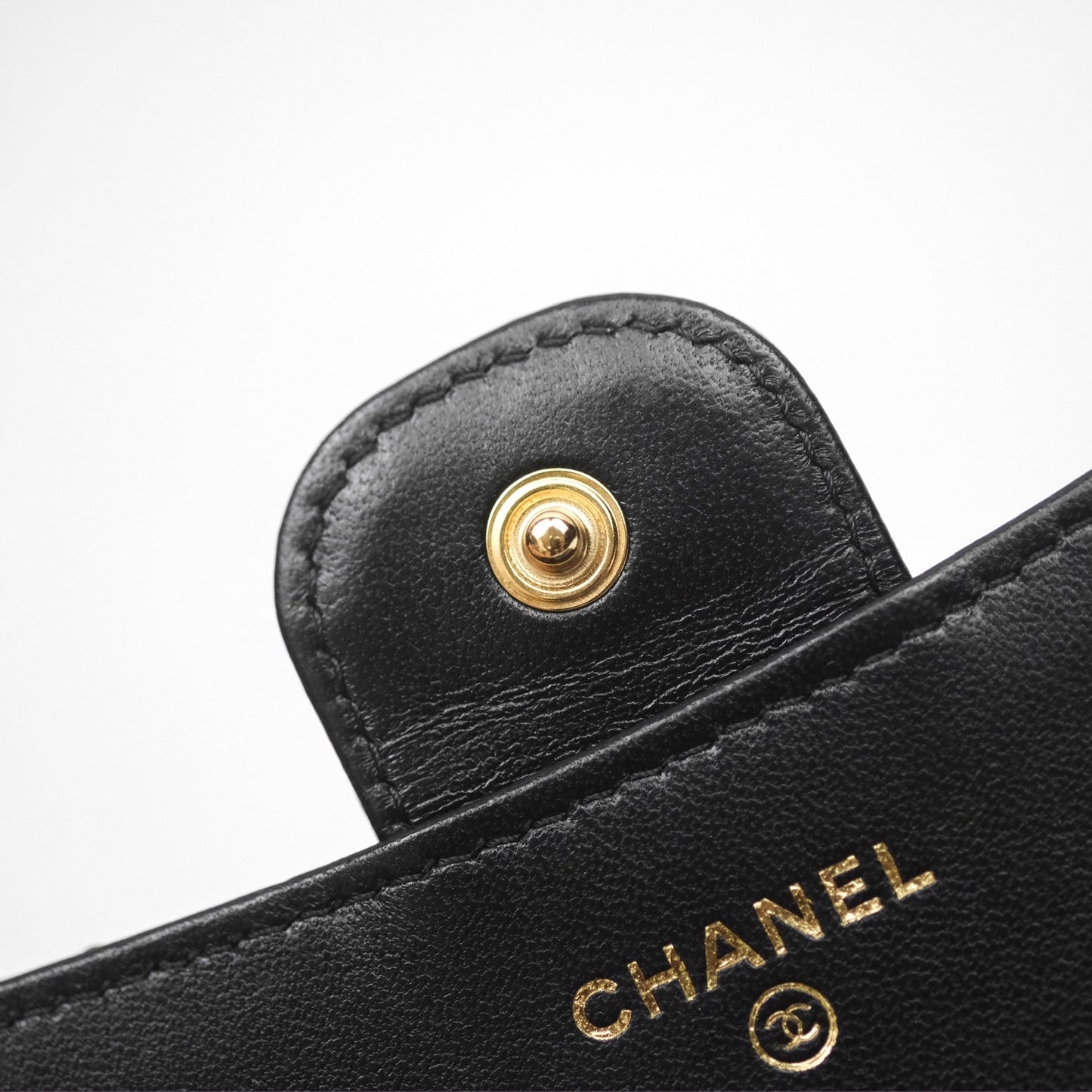 Chanel Classic Short Flap Wallet Black Lambskin Gold Hardware