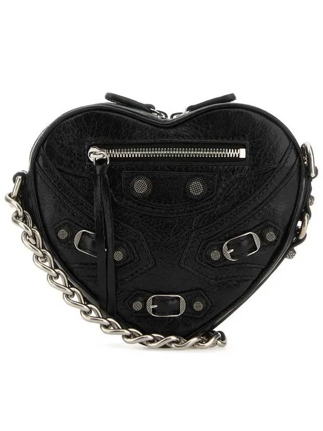 Luxury Balenciaga Le Cagole Heart Cross Mini Bag Black