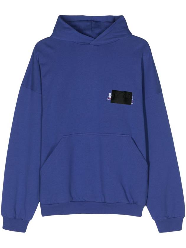 Luxury Balenciaga Gaffer Maxi Hoodie Blue