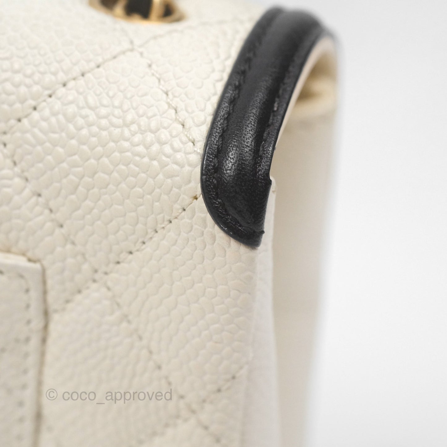 Chanel Small CC Filigree Flap Quilted Ivory Caviar