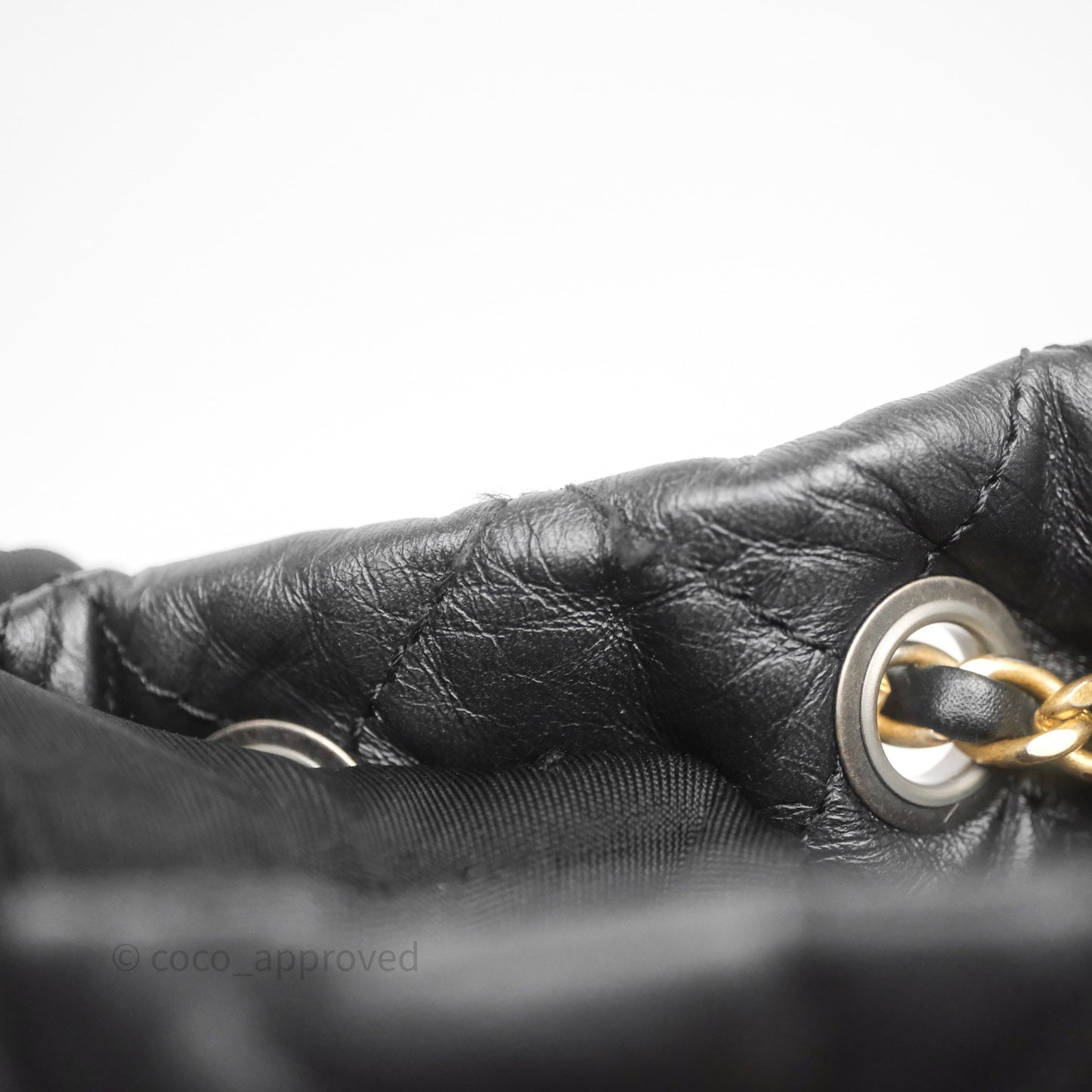 Chanel Small Gabrielle Backpack Quilted Black Aged Calfskin