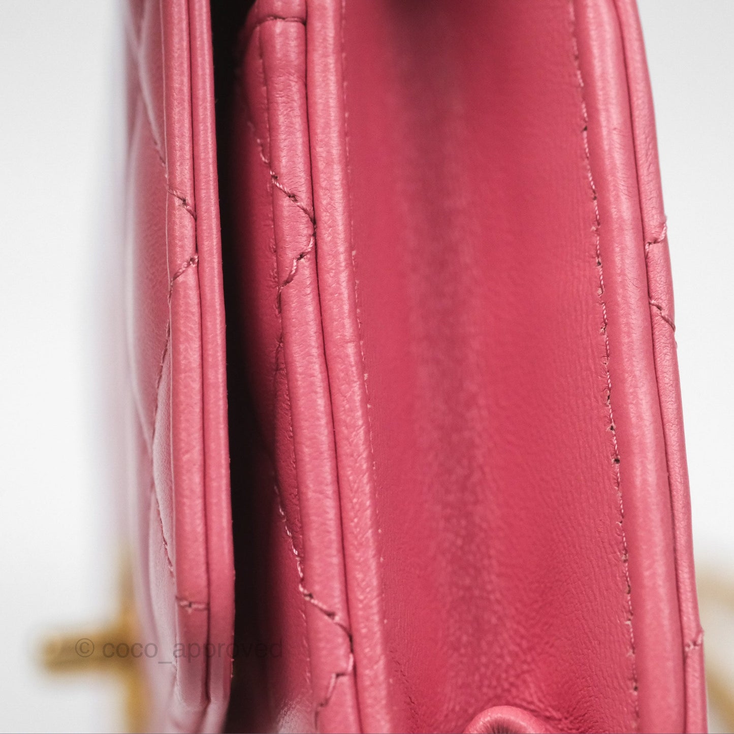 Chanel All Slide Wallet on Chain WOC Adjustable Chain Quilted Pink Lambskin