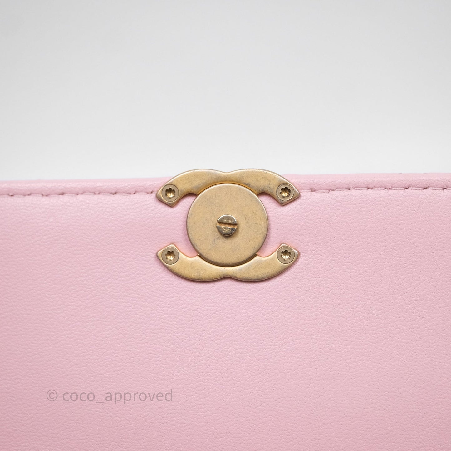 Chanel Mini Enamel Handle Clutch on Chain Pink Lambskin Gold Hardware