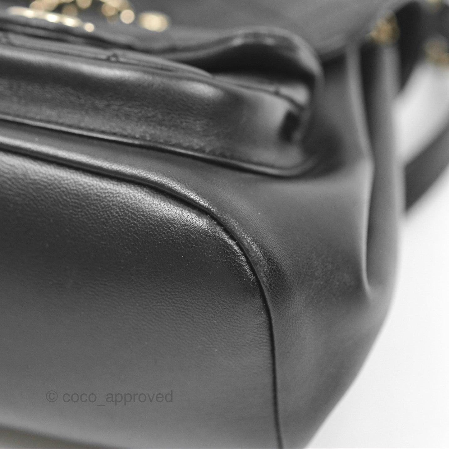 Chanel Quilted Small Duma Drawstring Backpack Black Calfskin Gold Hardware