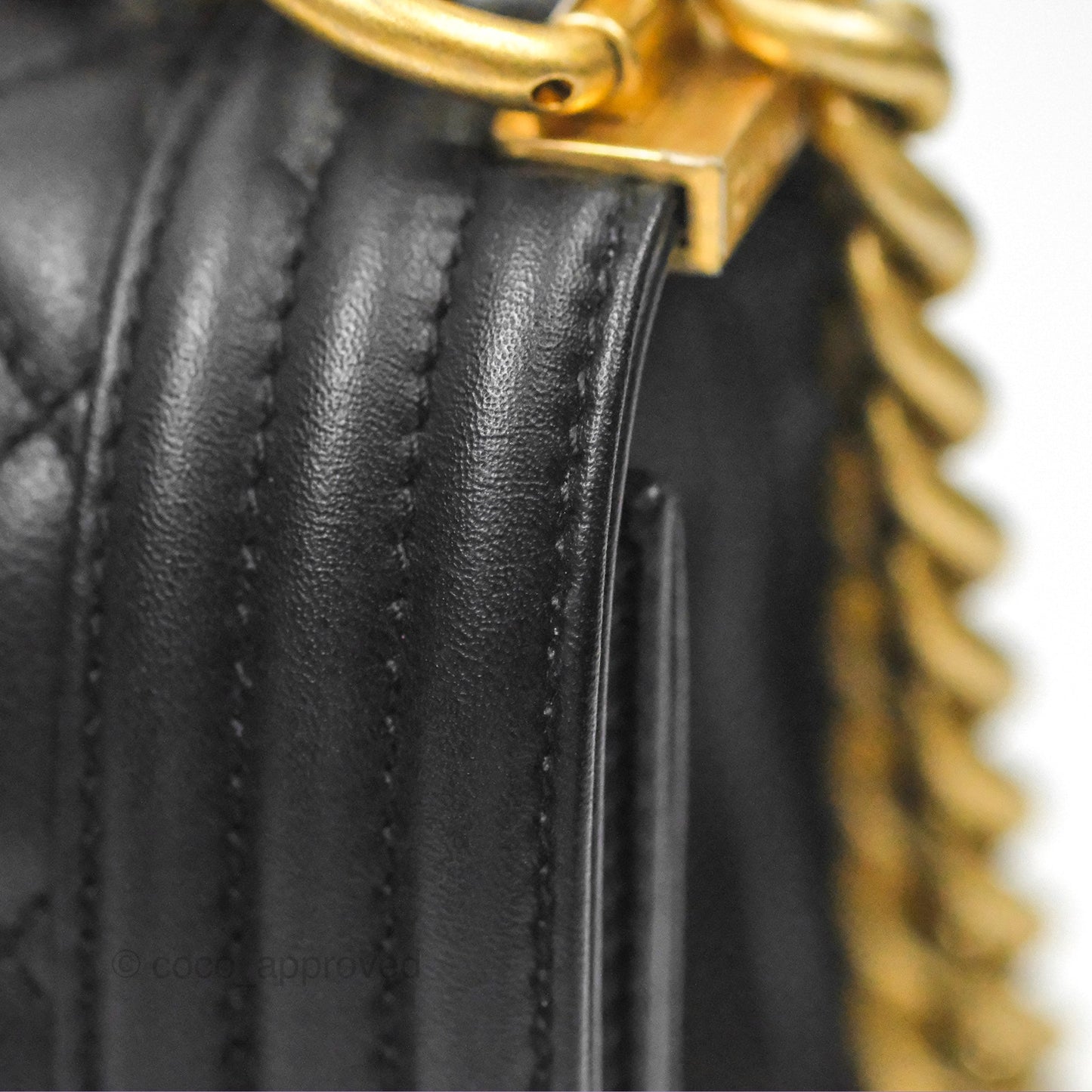 Chanel Small Boy Black Calfskin Gold Hardware