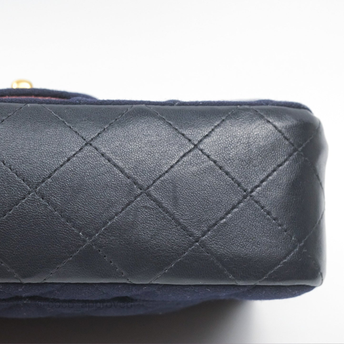 Chanel Mini Charms Rectangular Flap Navy Wool Aged Gold Hardware 18C