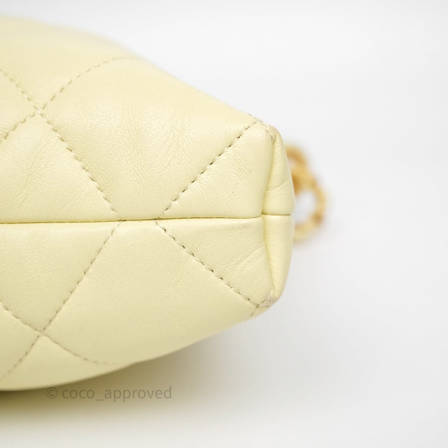 Chanel Large Hobo with Chain Light Yellow Lambskin Aged Gold Hardware 25S