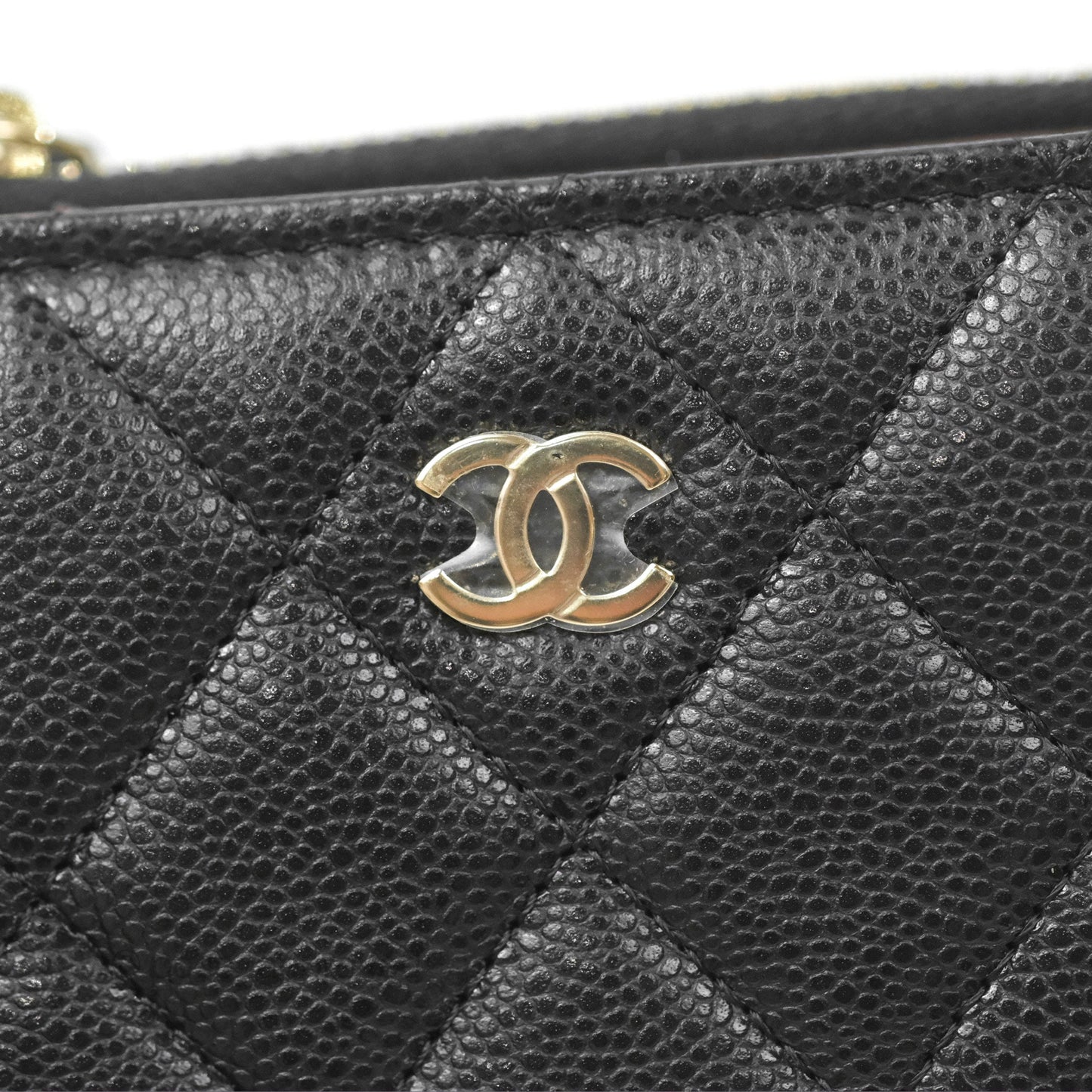Chanel Compact Wallet Black Caviar Gold Hardware 23A