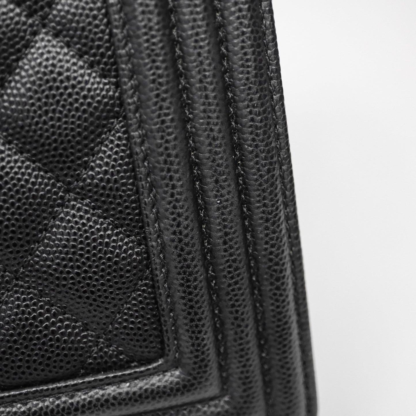 Chanel Quilted Medium Boy Black Caviar Ruthenium Hardware