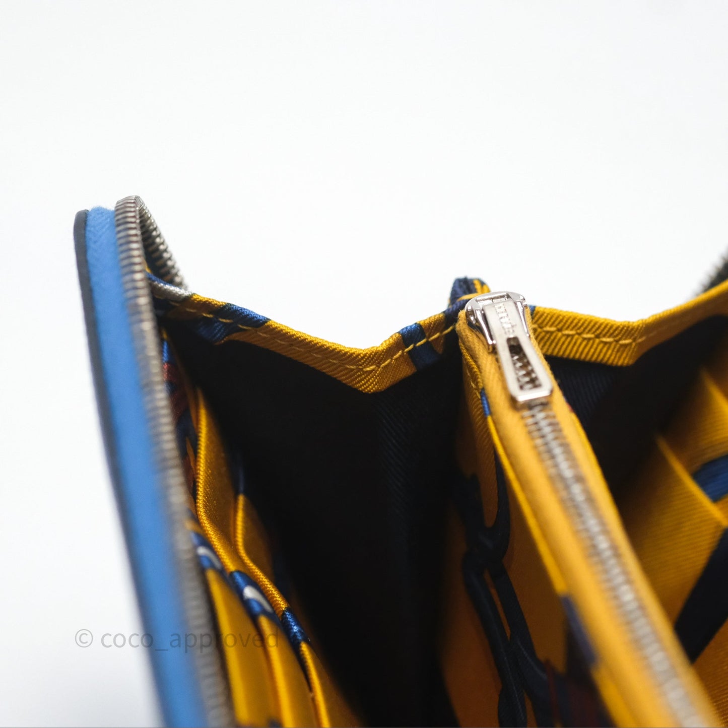 Hermès Silk In Classique Long Wallet Bleu Epsom