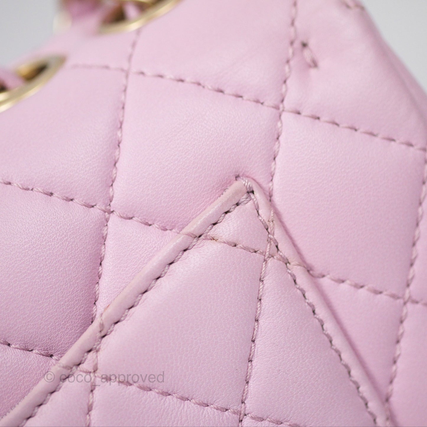 Chanel Quilted Flap Bag Pink Lambskin Aged Gold Hardware