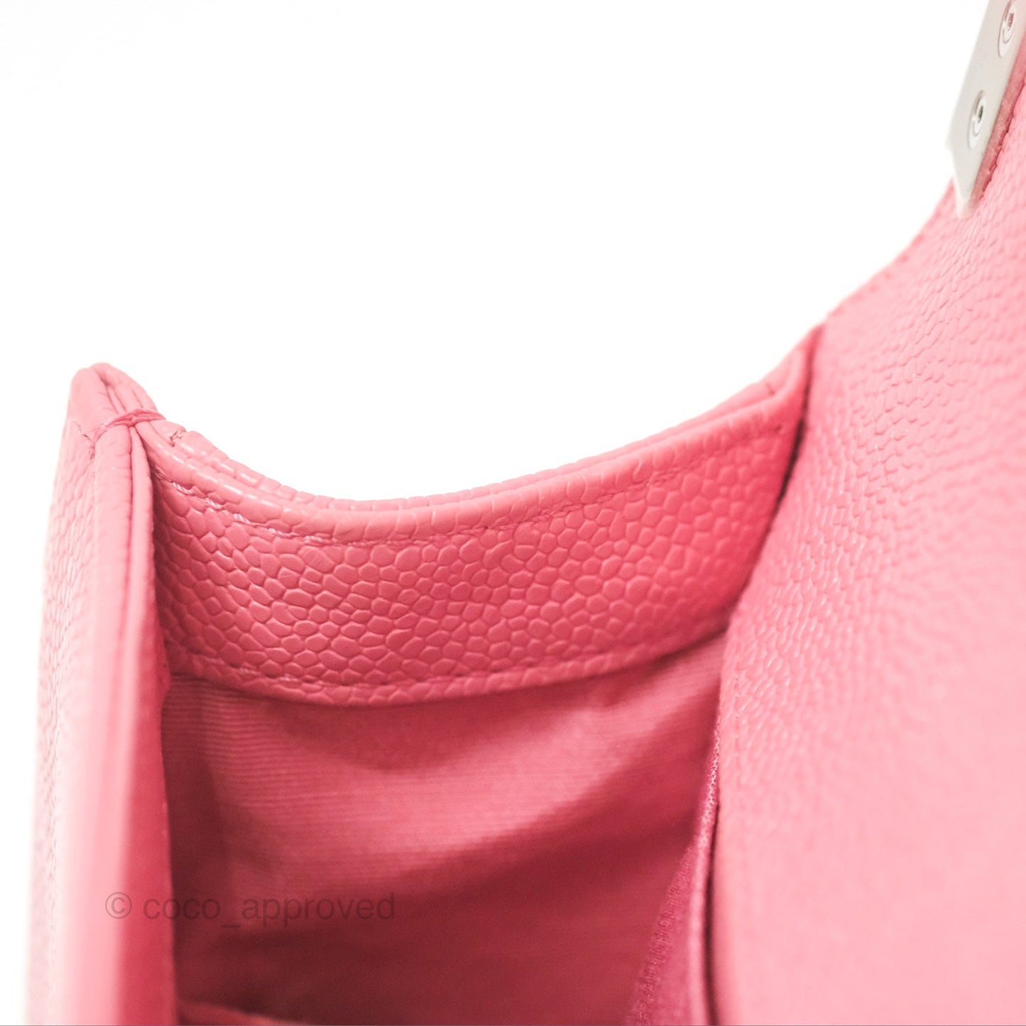 Chanel Small Boy Chevron Pink Caviar Silver Hardware