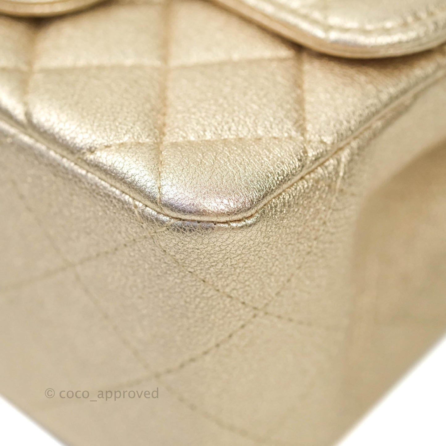 Chanel Classic Quilted Mini Square Gold Lambskin Gold Hardware 21P