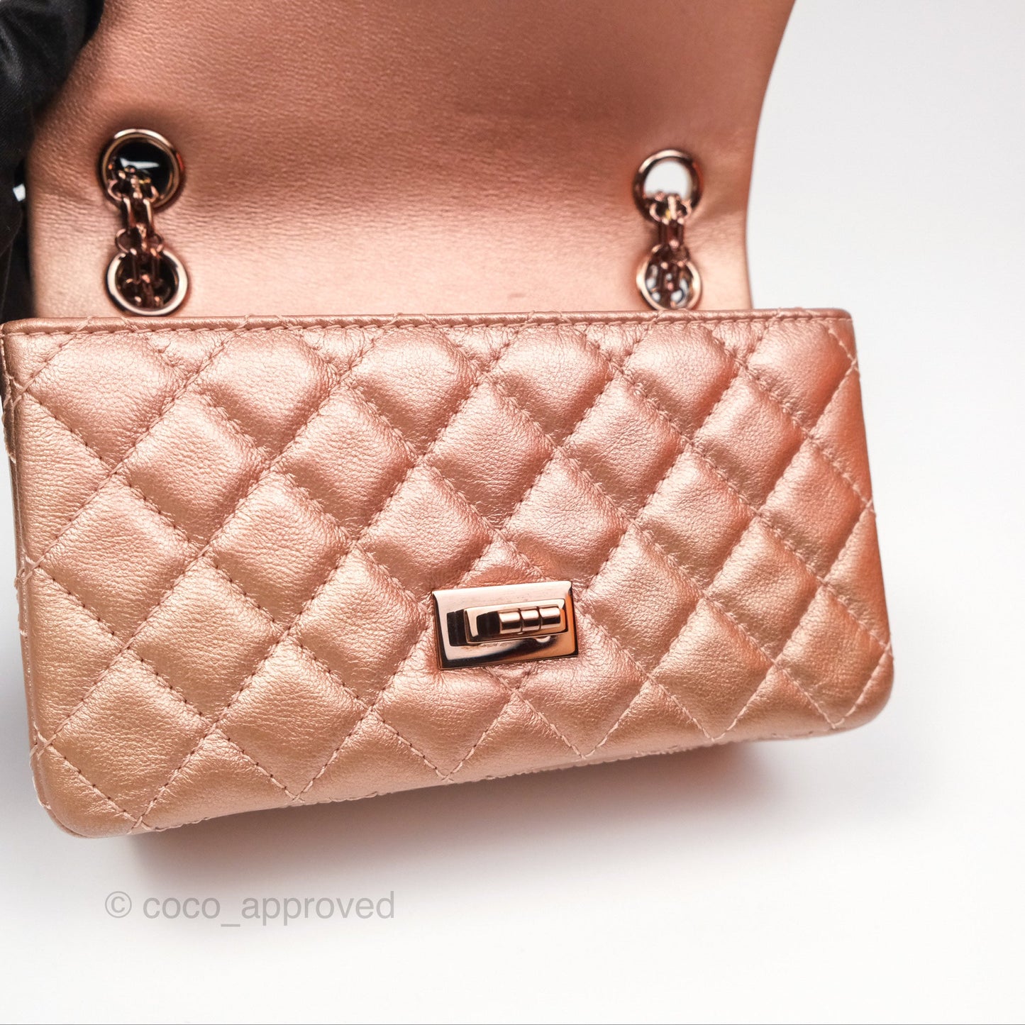 Chanel Mini Reissue 224 Copper Metallic Calfskin Rose Gold