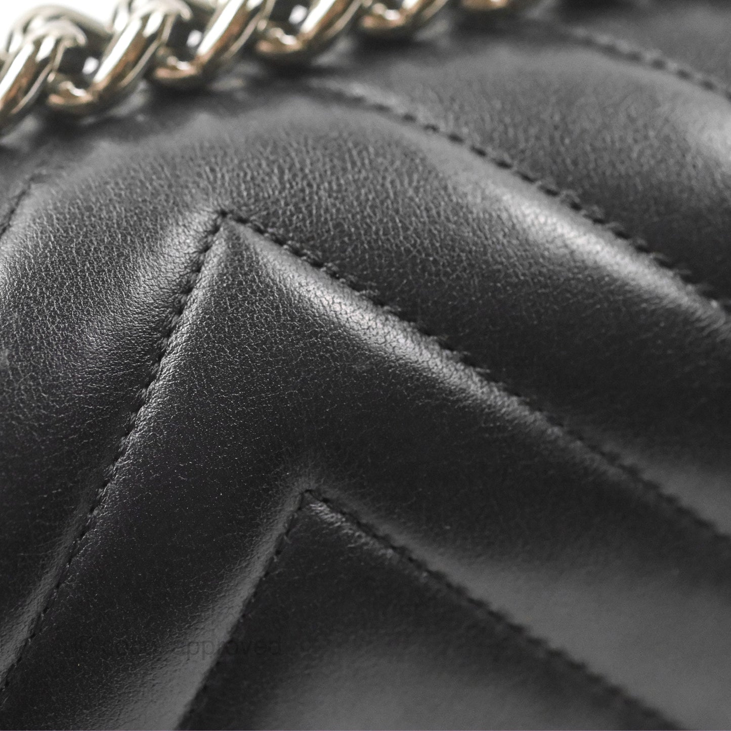 Chanel Small Chevron Boy Black Calfskin Silver Hardware