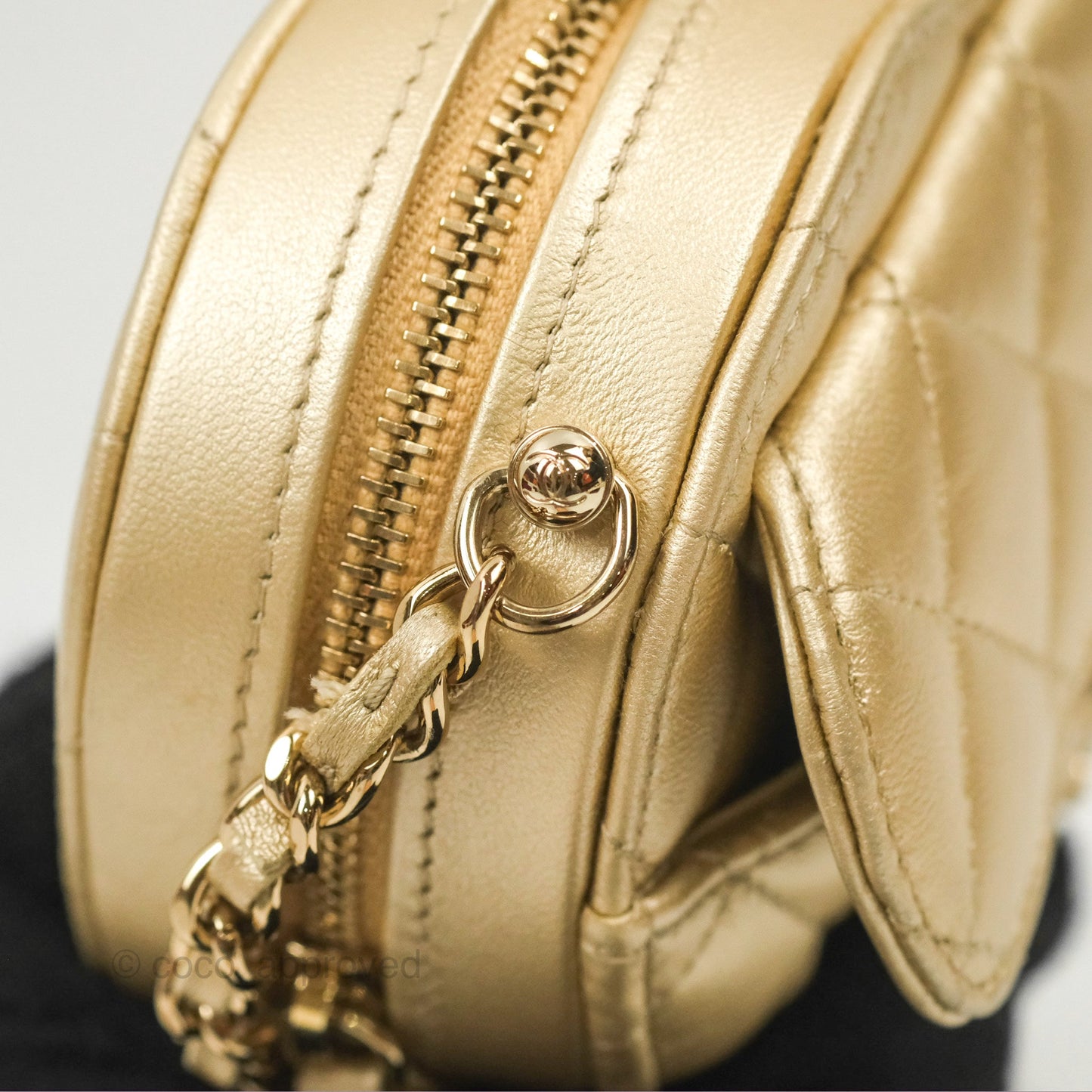 Chanel Small Heart Bag Iridescent Gold Lambskin Gold Hardware 22S