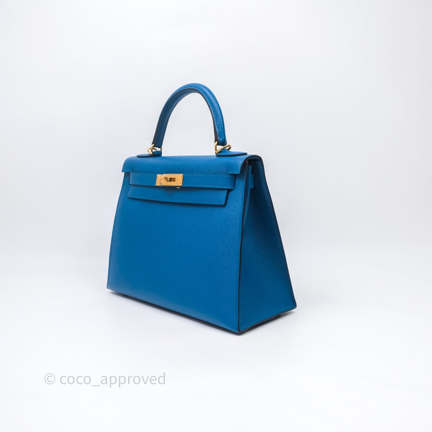 Hermès Kelly 28 Blue Epsom Gold Hardware